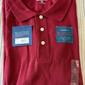 Men's XL Croft & Barrow Short Sleeve Cotton Polo Shirt NWT Red
